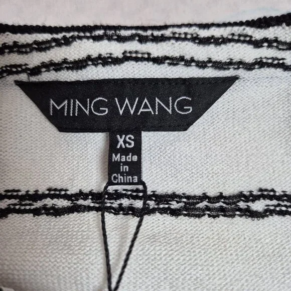 Ming Wang Women's Size XS Striped Blazer Jacket Black White ¾ Sleeve (42) - Picture 14 of 15